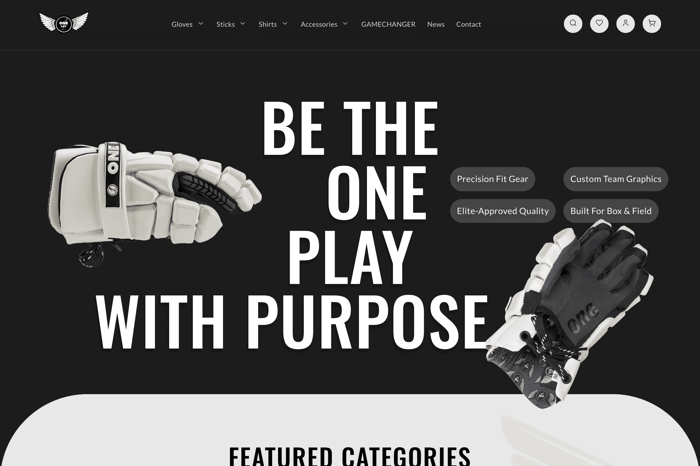 Capture of the One Lax home page shown with sample data.